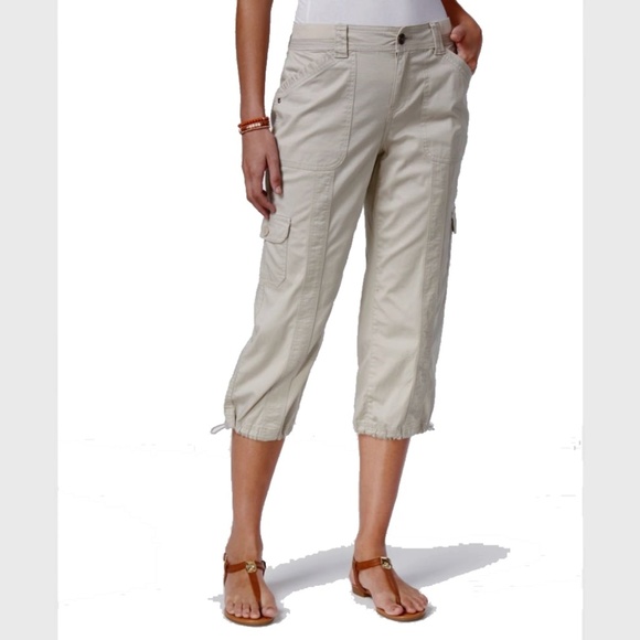 Style Co Plus Size Capri Cargo Pants Misty Harbor 18W